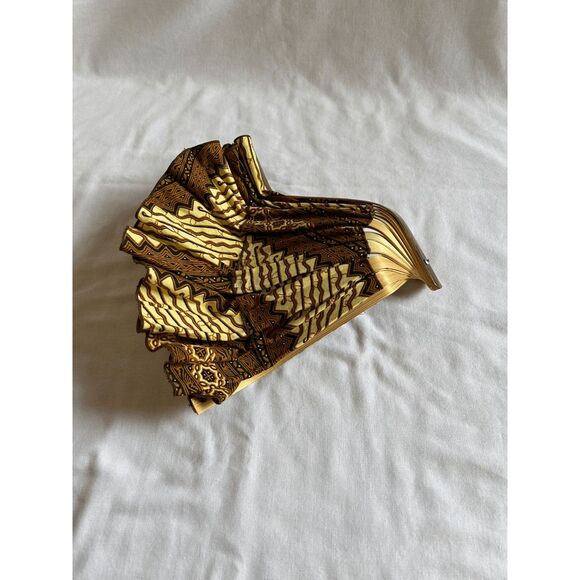 Foldable Wooden and Cloth Travel Hat w/ Ties, Collapsible, Unique, Sun Hat - Picture 4 of 10